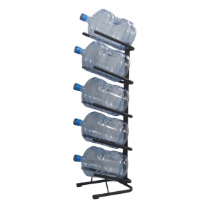 Стеллаж металлический для воды Cobalt «Бридж-5» на 5 бутылей, черный 370x450x1325мм