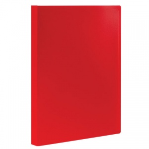 Папка файловая 20 вкладышей Staff (А4, пластик, 500мкм) красная (225694), 5шт.