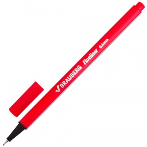 Ручка капиллярная Brauberg Aero (0.4мм, метал.наконечник, трехгранная) красная (142254)