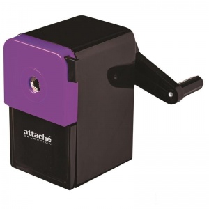Точилка для карандашей механическая Attache Selection (1 отверстие) черный/фиолетовый, 6шт.