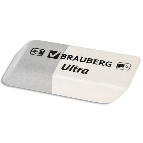 Ластик Brauberg Ultra (41х14х8мм, серо-белый, натуральный каучук) 80шт. (228703)
