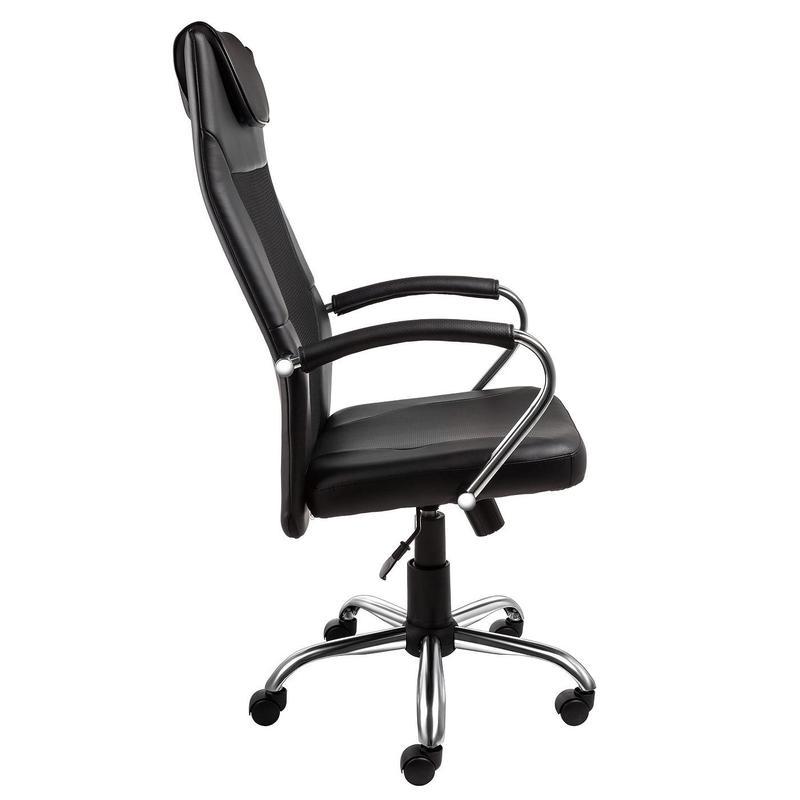 Кресло руководителя Alvest 134 CH, экокожа/сетка черная, хром