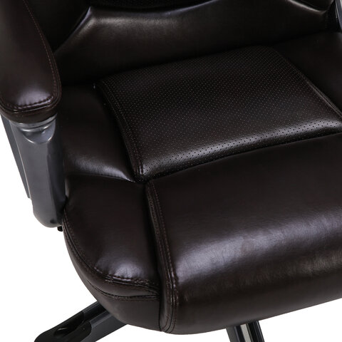 Кресло руководителя Brabix Premium &quot;Favorite EX-577&quot;, пружинный блок, рециклир.кожа коричневая (531936)