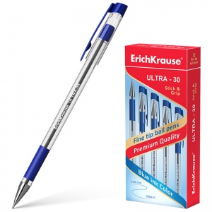 Ручка шариковая Erich Krause Ultra-30 (0.35мм, синий цвет чернил, масляная основа) 12шт. (19613)
