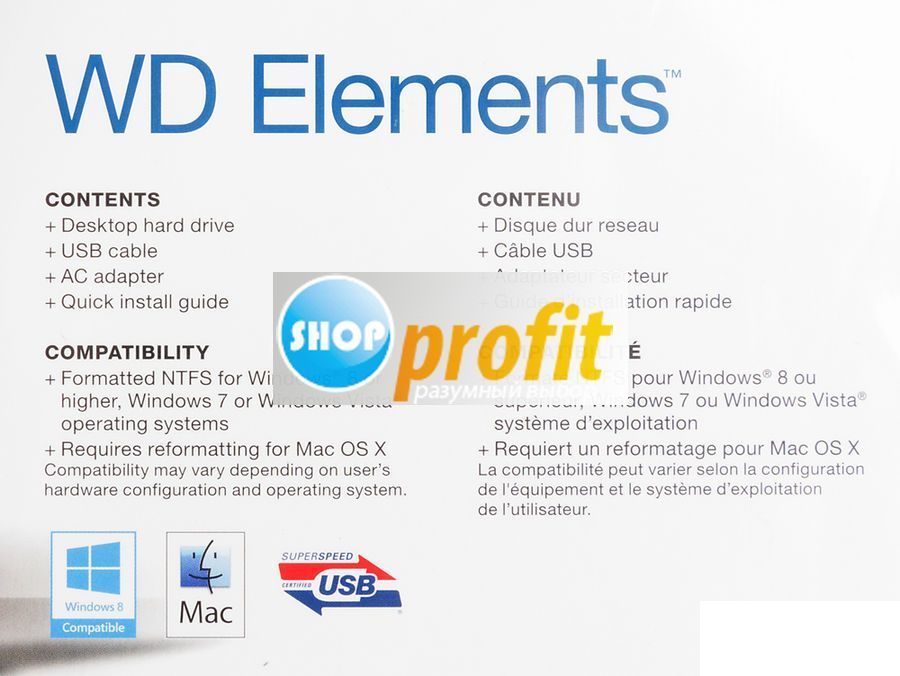 Внешний жесткий диск WD Elements Desktop, 2Тб, черный (WDBWLG0020HBK-EESN)