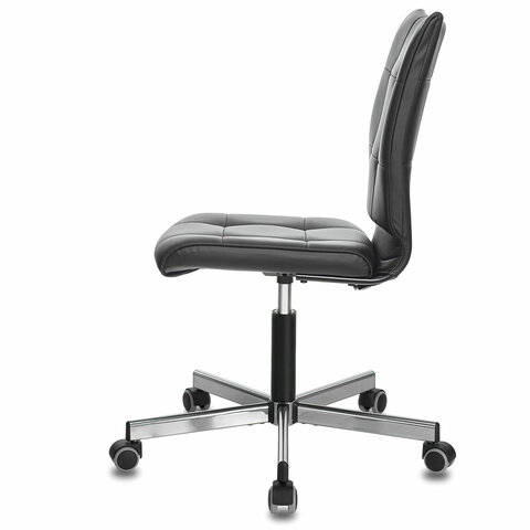 Кресло офисное Brabix &quot;Stream MG-314&quot;, экокожа черная, металл серебристый, без подлокотников