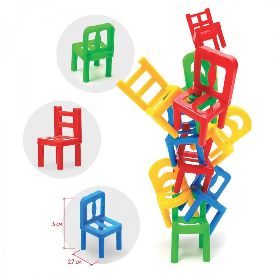 Игра настольная Лас Играс Kids &quot;На 4 ногах&quot;, 18 стульев, 4 цвета (7722463)