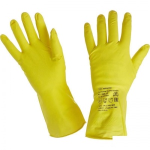 Перчатки защитные латексные Изумруд КЩС тип 2, желтые, размер 10 (XL), 1 пара (К20Щ20)