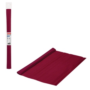Бумага цветная крепированная Brauberg, 50x250см, бордовая, 32 г/кв.м, в рулоне, 10 листов (112523)