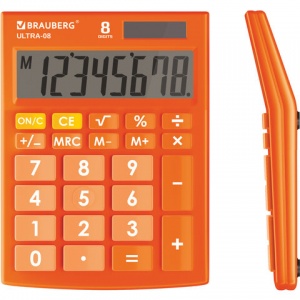 Калькулятор настольный Brauberg Ultra-08-RG (8-разрядный) оранжевый (250511)