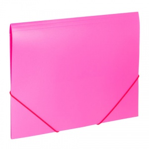 Папка на резинках пластиковая Brauberg Office (А4, до 300 листов) розовый (228083), 50шт.