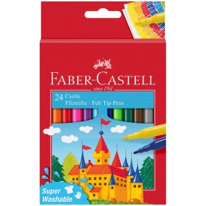 Набор фломастеров 24 цвета Faber-Castell "Замок" (смываемые) картон (554202)