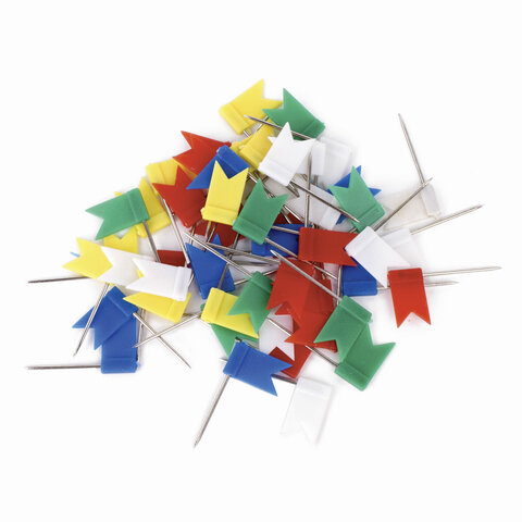 Кнопки силовые Brauberg, цветные, набор разной формы, пластиковая упаковка (223518), 8 уп.
