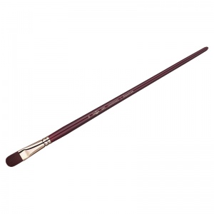 Кисть художественная Гамма "Вернисаж", синтетика бордовая, плоскоовальная, длинная ручка, №16 (401016), 6шт.