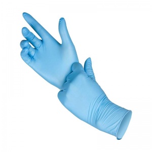 Перчатки одноразовые нитриловые смотровые, нестерильные, текстурированные, голубые, размер L, 100 пар в упаковке