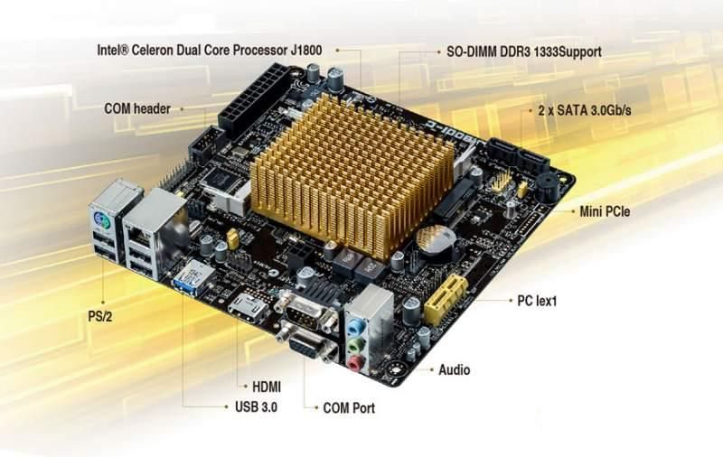 Материнская плата mini-ITX Asus J1800I-C, интегр. процессор, Retail (J1800I-C)