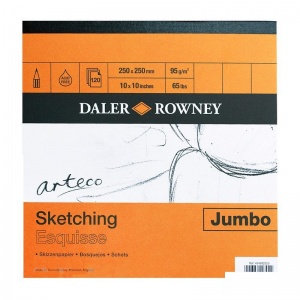 Блокнот для зарисовок 250x250мм, 120л Daler-Rowney "Arteco Jumbo" (95 г/кв.м, среднезернистая бумага) (434.632.525)