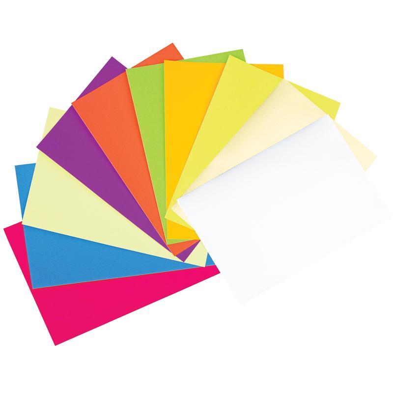 Бумага цветная мелованная Апплика (А4, 10 листов, 10 цветов, флуоресцентная, самоклеящаяся) (С0329)