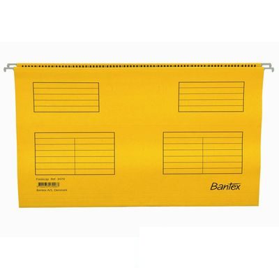 Подвесная папка Foolscap Bantex (405x240мм, до 250л., картон) желтая, 25шт.