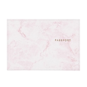 Обложка для паспорта OfficeSpace "Розовый мрамор", кожа, цветная печать, тиснение фольгой (PI_48442)