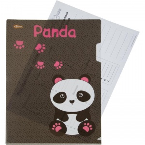 Папка-уголок №1 School Panda (А4, пластик) цветная, 2шт.