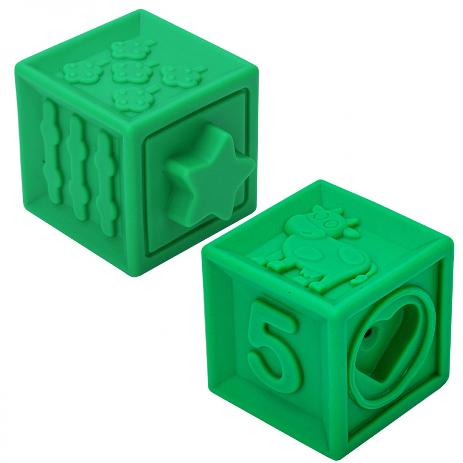 Тактильные кубики Юнландия, сенсорные игрушки развивающие с функцией сортера, 10шт. (664703)
