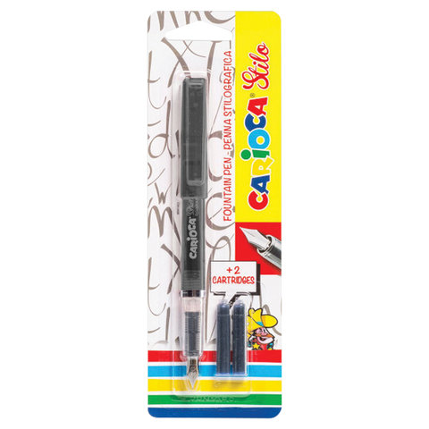 Ручка перьевая Carioca Stilo, толщина 1мм, синяя, 2 сменных картриджа (42303), 24шт.