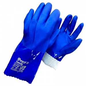 Перчатки защитные хлопковые Gward Sandy КЩС, покрытие пвх, синие (размер 10, XL), 6 пар в упаковке (PVC009)