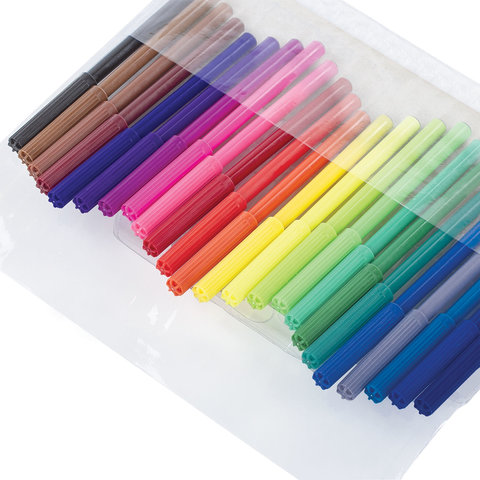 Набор фломастеров 24 цвета Пифагор (линия 1мм, вентилируемый колпачок) пластиковая упаковка (151092)
