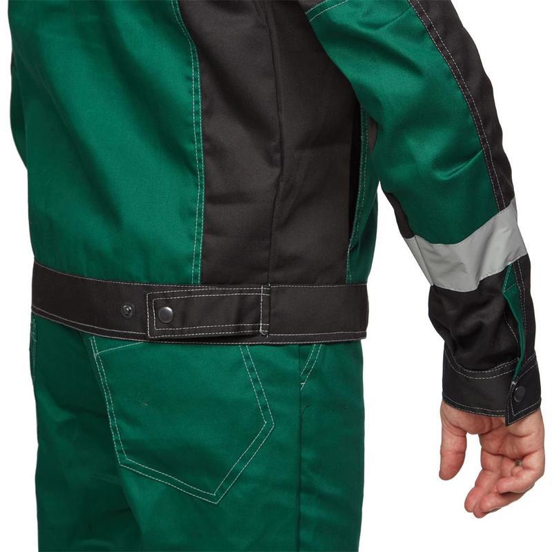 Спец.одежда летняя Костюм мужской л21-КПК, куртка/полукомбинезон с СОП, зеленый/черный (размер 64-66, рост 182-188)