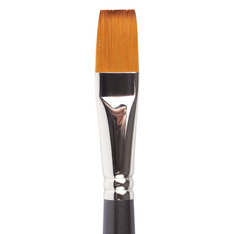 Кисть художественная Brauberg Art Classic, синтетика мягкая под колонок, плоская, №18, короткая ручка, 5шт.