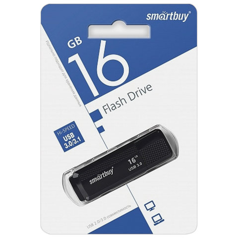 Флэш-диск USB 16Gb SmartBuy Dock, черный (SB16GbDK-K3), 180шт.