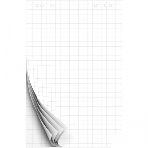 Блок бумаги для флипчарта OfficeSpace (600x900мм, 80г/м2, белый, клетка, 20 листов (257324), 5шт.