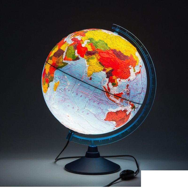 Глобус физико-политический Globen &quot;Классик Евро&quot; d=320мм, рельефный, с подсветкой (Ке013200233)