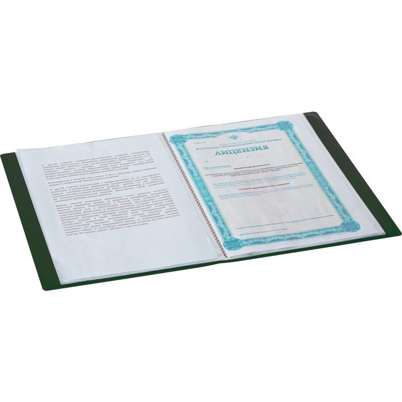 Папка файловая 100 вкладышей Attache (А4, пластик, 35мм, 600мкм) зеленая (065-100Е)