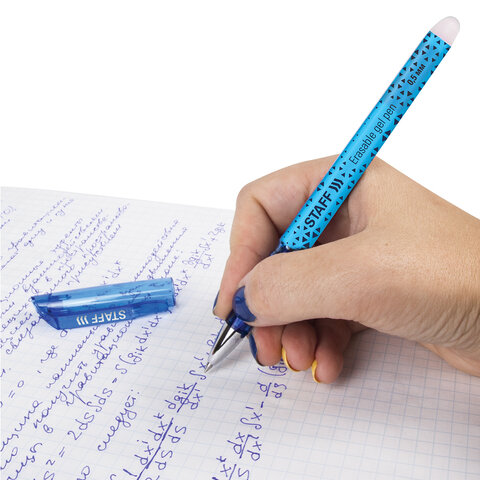 Ручка гелевая стираемая Staff (0.5мм, синяя) 12шт. (91)