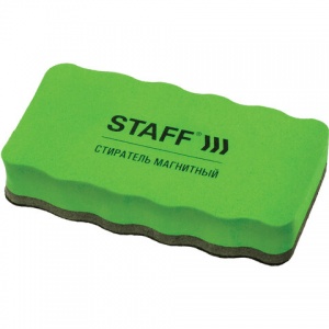 Губка-стиратель для маркерных досок Staff Basic (57х107мм) зеленая, 10шт., 2 уп. (237510)