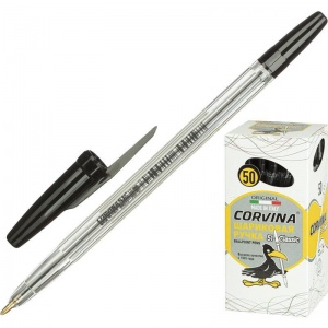 Ручка шариковая Corvina 51 Classic (0.7мм, черный цвет чернил, корпус прозрачный) 50шт. (40163/01)