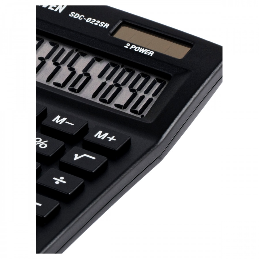 Калькулятор настольный Eleven SDC-022SR (10-разрядный) двойное питание, черный (SDC-022SR)