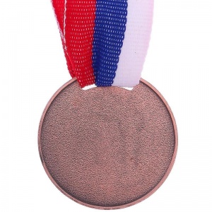 Медаль металлическая 3 место Бронза с лентой Триколор 1887488 (диаметр 3.5см)