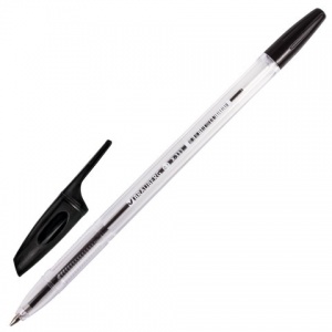 Ручка шариковая Brauberg X-333 (0.35мм, черный цвет чернил, корпус прозрачный) 1шт. (142406)