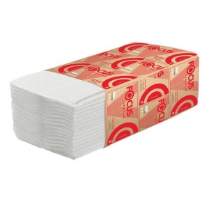 Полотенца бумажные для держателя 2-слойные Focus Premium, листовые V(ZZ)-сложения, 15 пачек по 200 листов (5049974)