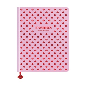 Дневник школьный универсальный BG "Kiss lips", 48 листов, твердая обложка, кожзам, декоративная фигурка из эмали на закладке-ляссе (Дтк5т48 11545)