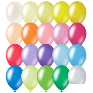 Воздушные шары MESHU, 100шт., 12" (30см), металлик, 20 цветов (MS_31622)