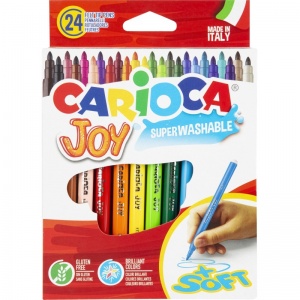 Набор фломастеров 24 цвета Carioca Joy (линия 1-2.6мм, смываемые, вентилируемый колпачок) картонная упаковка (40615)