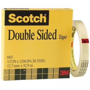 Клейкая лента (скотч) двусторонняя 3М Scotch 665 (12.7мм х 33м, 89мкм, прозрачная)