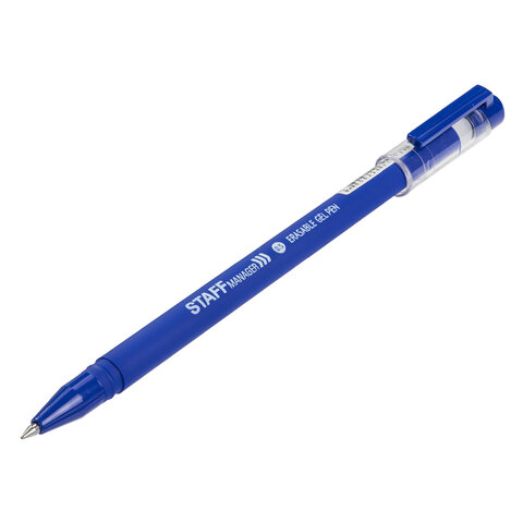 Ручка гелевая стираемая Staff Erase (0.35мм, синяя, прорезиненный корпус) 24шт. (143656)