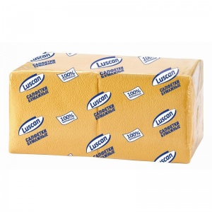Салфетки бумажные 24x24см, 1-слойные Luscan Profi Pack, желтые, 400шт.