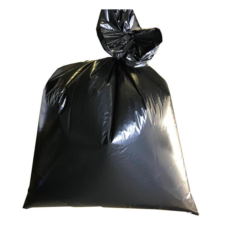Пакеты для мусора 120л, Luscan (70х110см, 30мкм, черные) ПВД, 50шт., листовое сложение