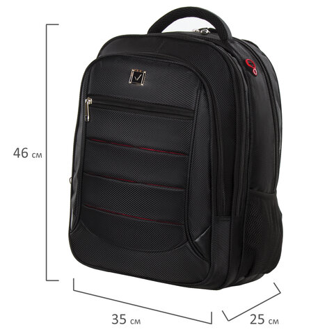 Рюкзак молодежный Brauberg Flagman (35л., 460x350x250мм) черно-красный (224454)